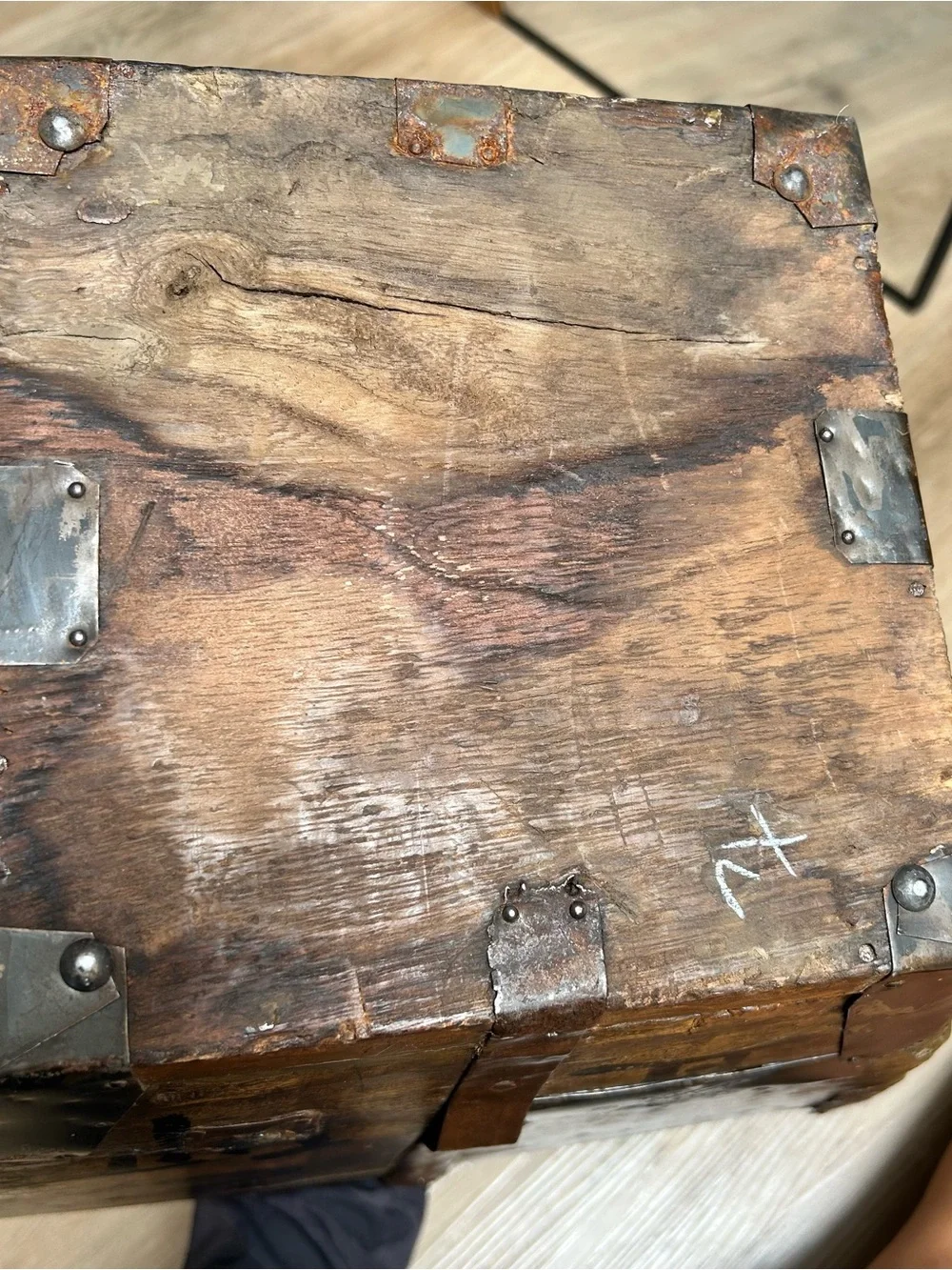 Vintage Chinese Wood Rice Bucket Primitive Grain Box Planter